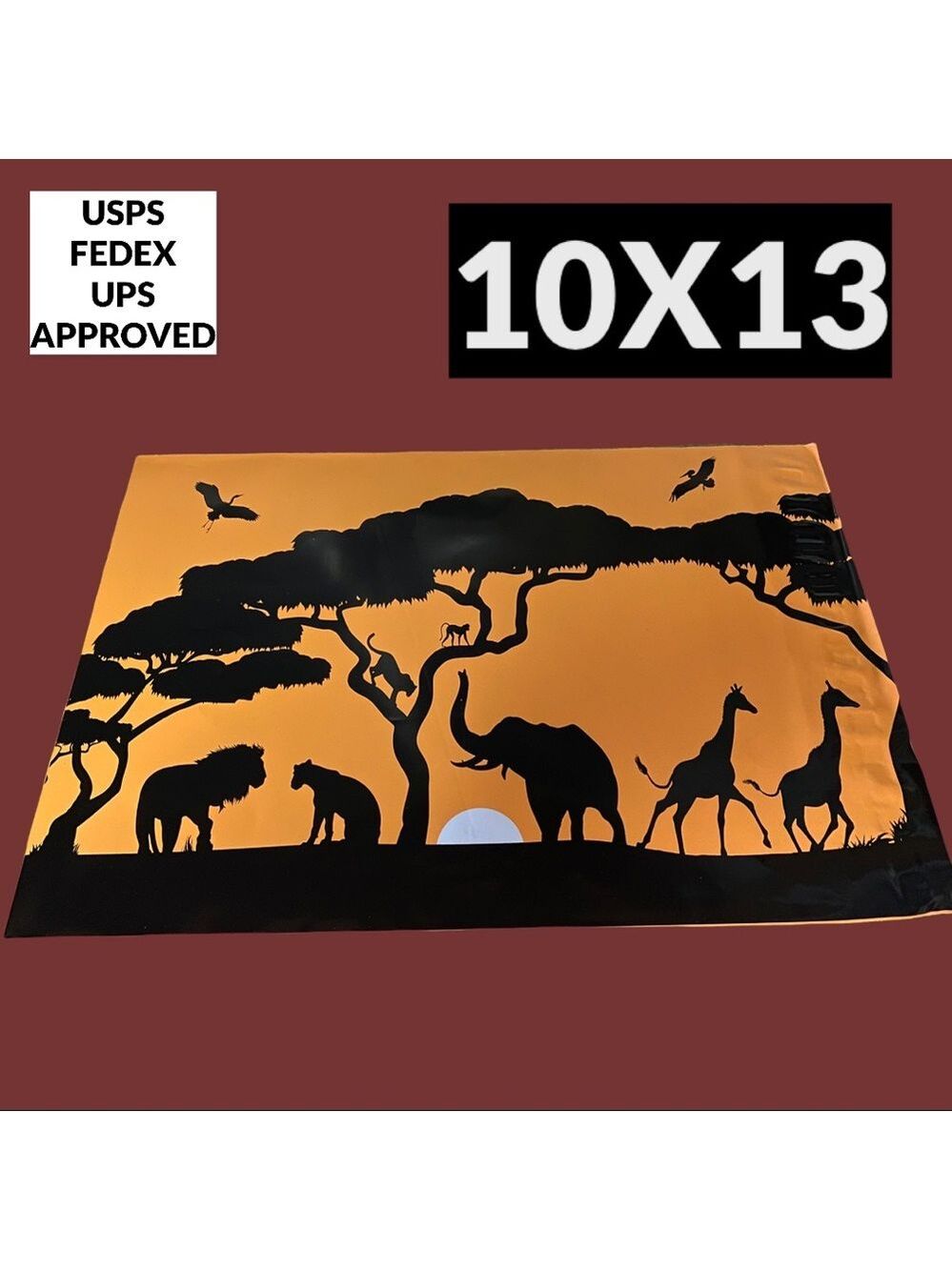 25 10X13 Poly Mailers Safari, Lion, Elephant, Giraffe, Monkey…PRICE IS FIRM - Picture 7 of 8